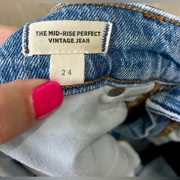 MADEWELL The Mid Rise Perfect Vintage Jeans Women's Size 24 EUC - Picture 4 of 4